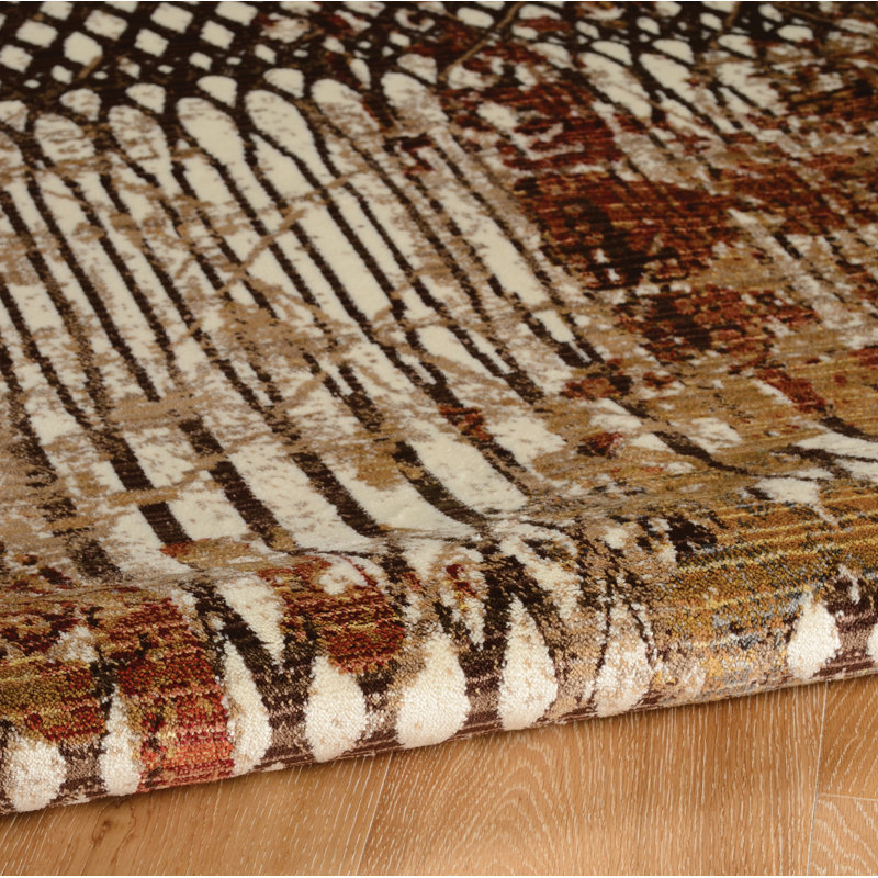 Crittenden Modern Abstract Jewel Tone Multicolor Area Rug with Short Fringe, Rectangle 8' x 11'
