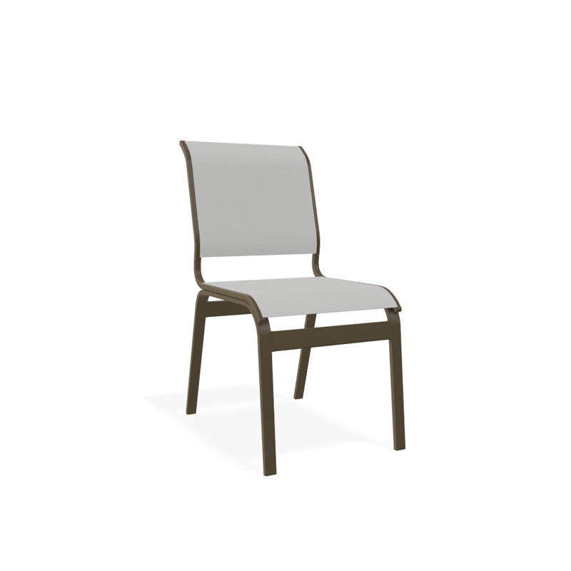 Chaise d'appoint de salle à manger Hiraku, Bois de plage texturé, Blanc 6D Sunbrella®