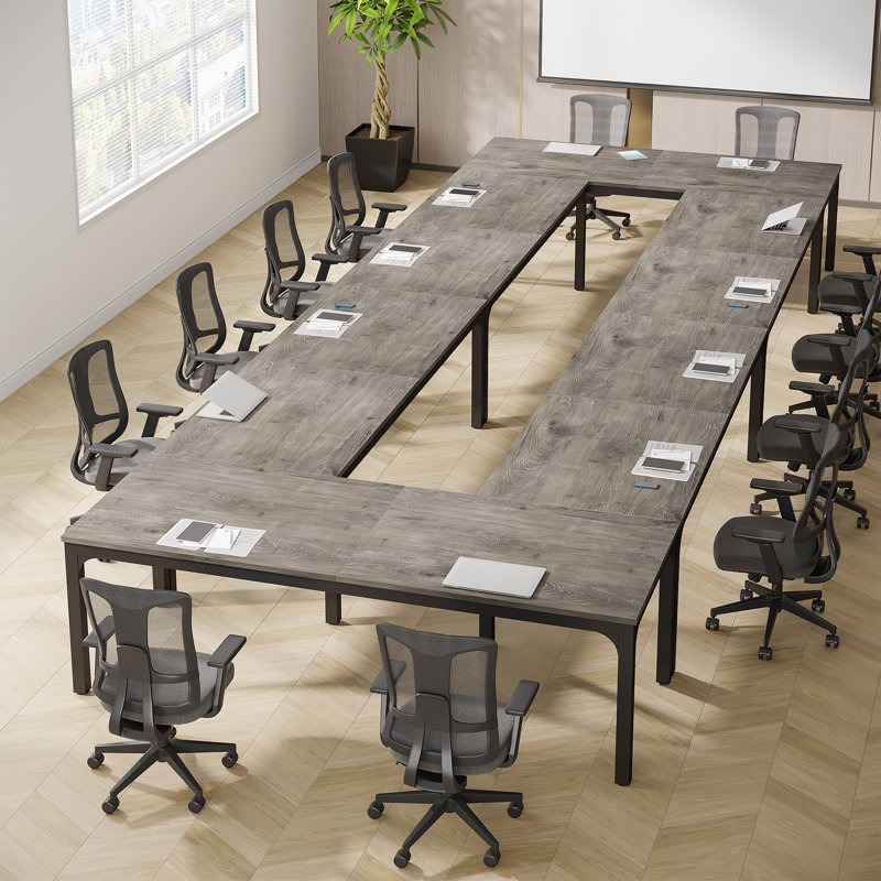 Table de conférence 78,74 "multiple, Gris / Noir