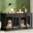 NEBZHASK 63'' Large Double Dog Crate Kennel Furniture with Divider and 3 Drawers for 2 Medium Animals Indoor-1322905602