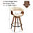 Joeanne Faux Leather Swivel 26'' Counter Stool-1384594851