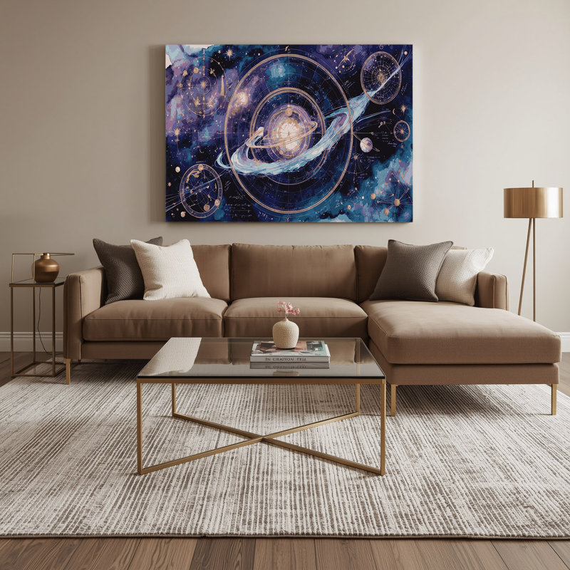 Art mural sur toile, sphères célestes, H 8 po x l 10 po