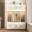Organisateur de rangement portatif pour garde-robe pour vêtements, commode, 12 portes magnétiques - 12 cubes et 1 tringle, 6 cintres, armoire de rangement pour garde-robe pour bébé, blanc