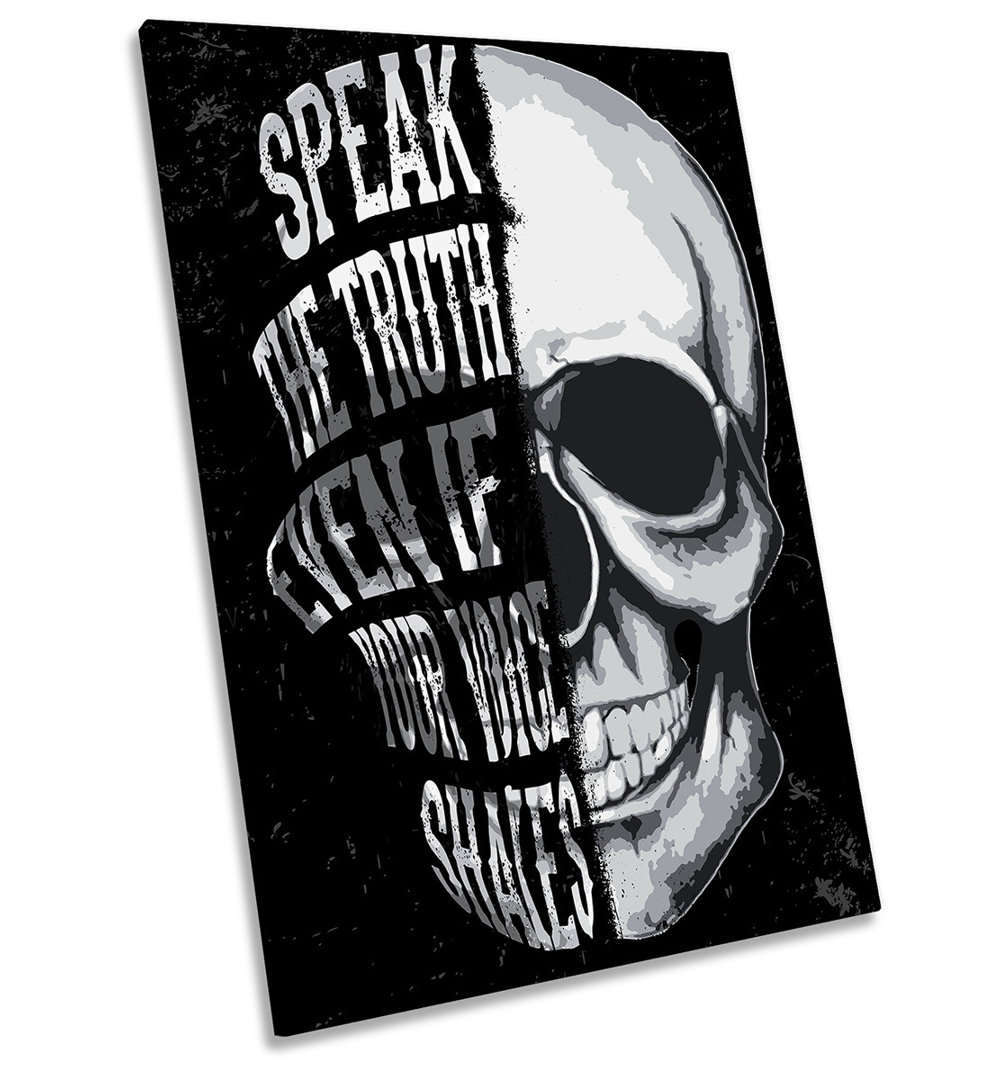 Skull Speak Truth - Wrapped Canvas Print