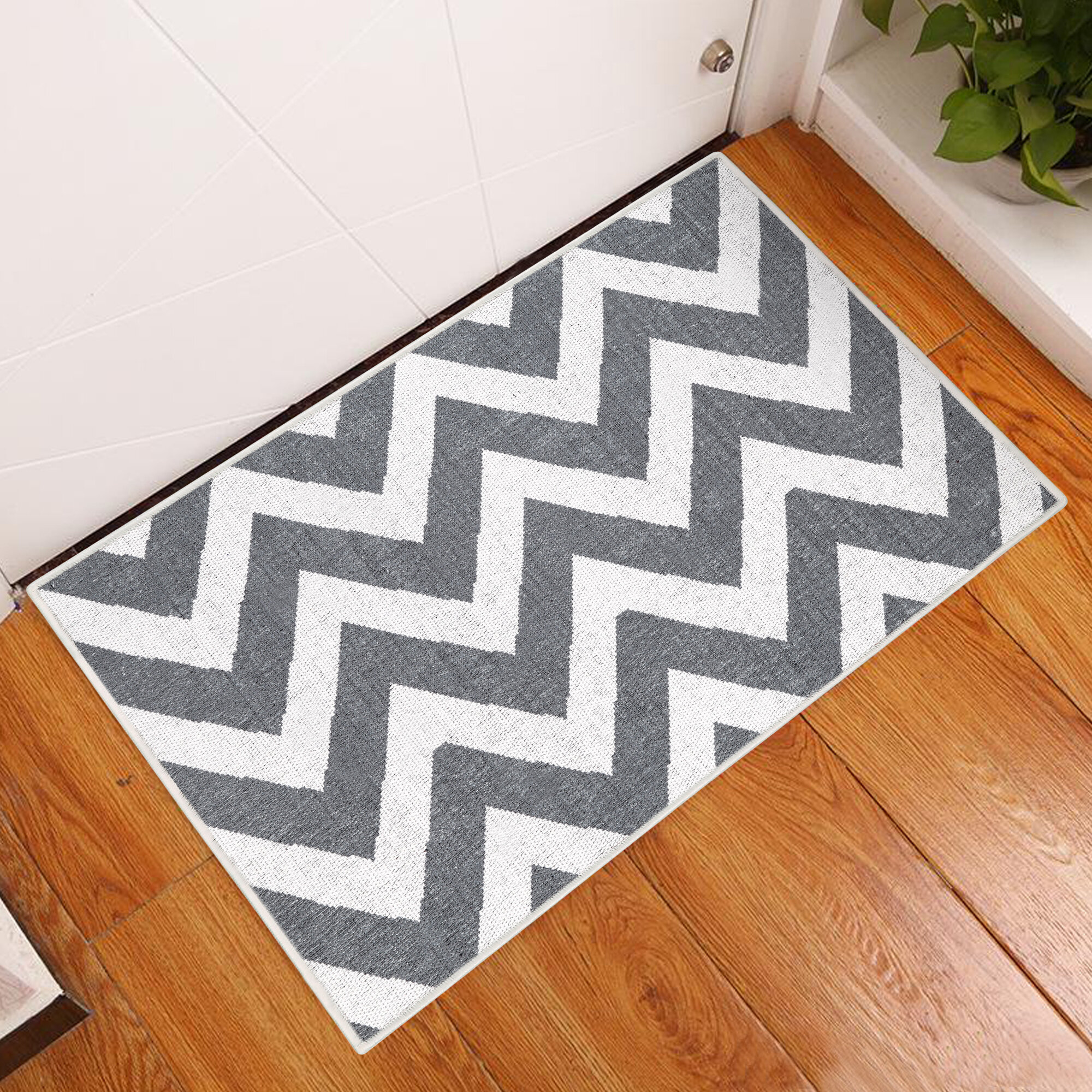 Chevron Rib Indoor Entrance Carpet Mat 2x3 Feet