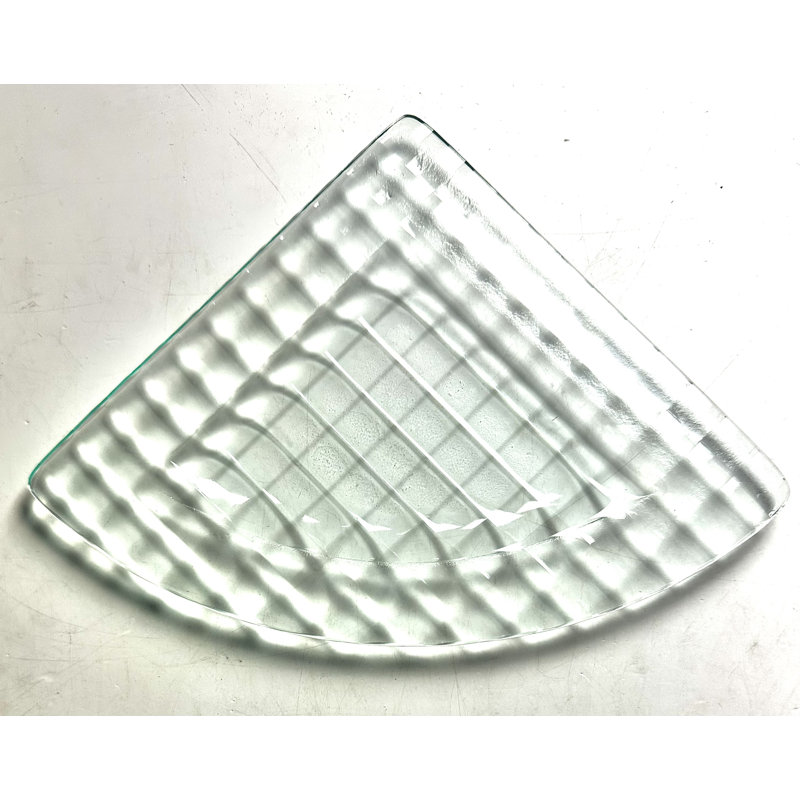 Triangle Glass Corner Shelf with Adjustable Shelves, 9" W x 9" D