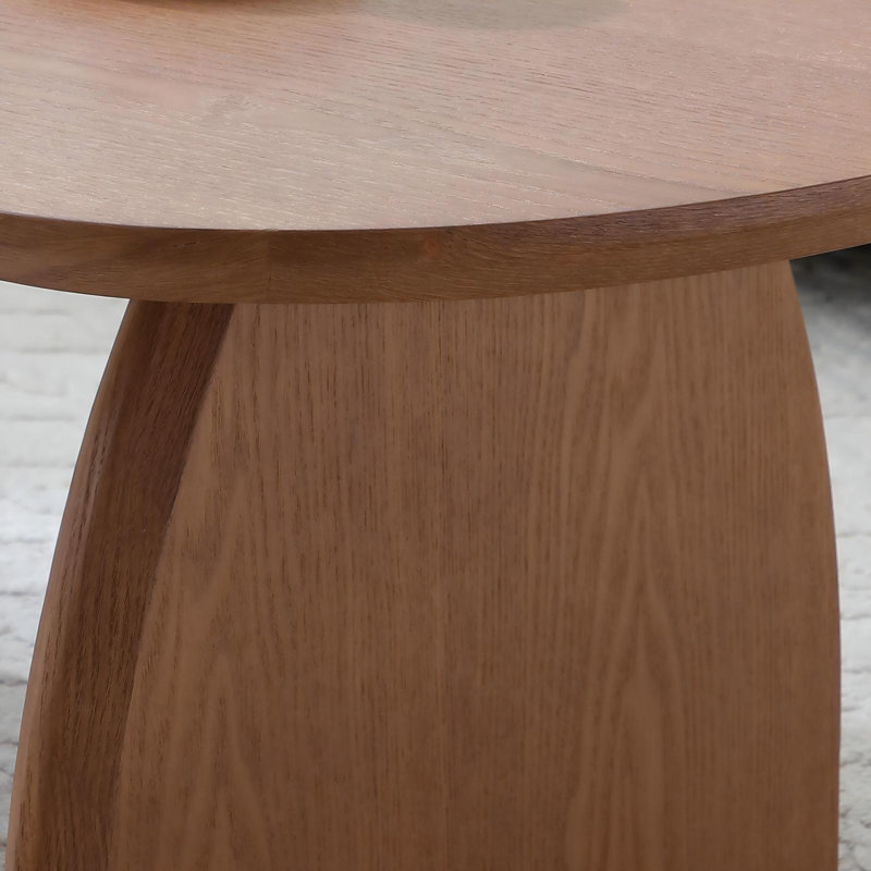 47" Oval Coffee Table, Modern Solid Wood Veneer Center Table, Walnut