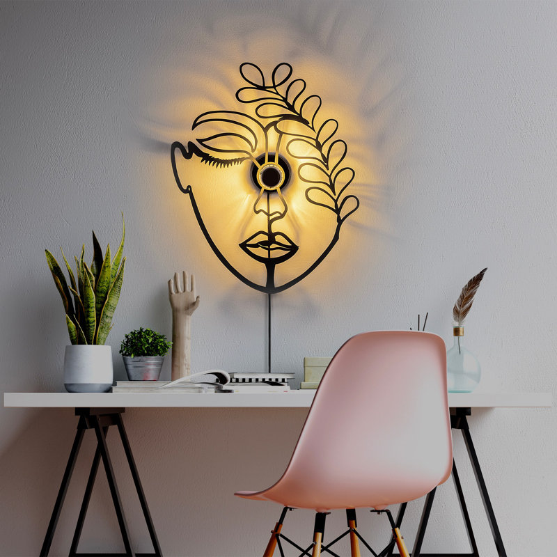 Stylish Black Metal Wall Lamp, 24.4 x 18.9 x 3.5 Inches | 100% Metal Construction, 40W | 6.6 ft Cable, On/Off Switch | IP20 Rated, Versatile Connection Options | Perfect for Home Decor & Modern Spaces