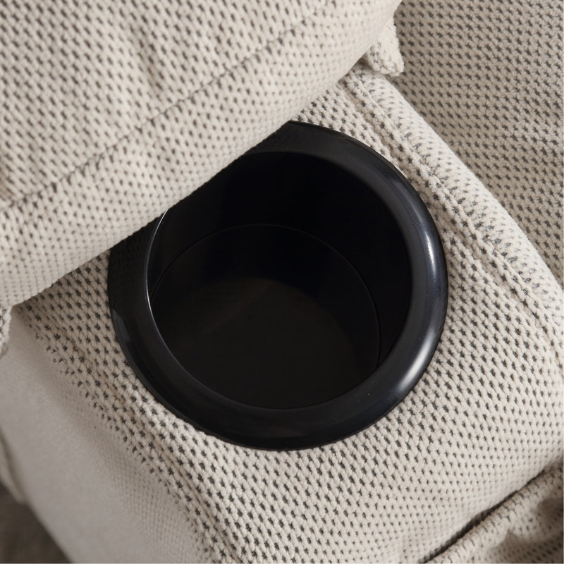 Canapé inclinable et chauffant, avec port USB et 2 porte-gobelets dans les poches latérales, Beige