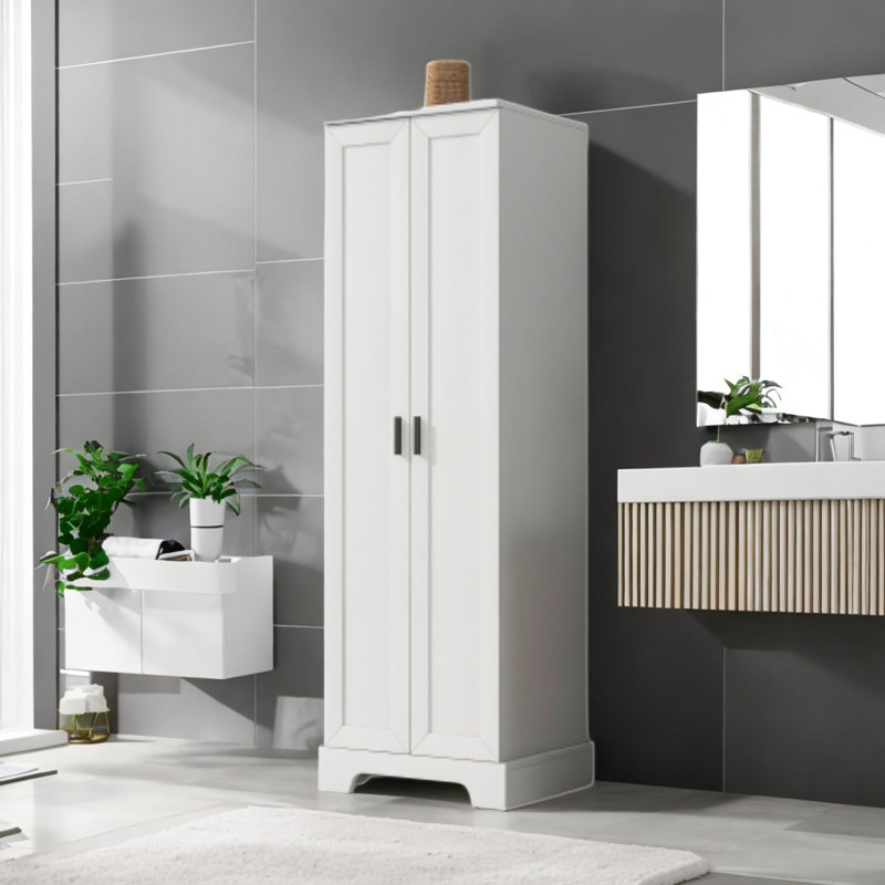 Florinel Freestanding Bathroom Cabinet, White