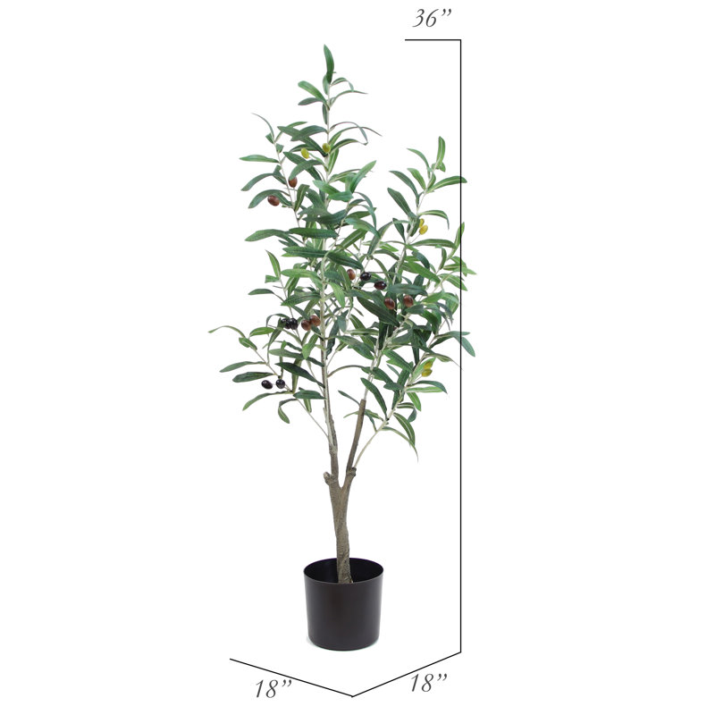 Olive artificielle en pot, H 36 po x l 16 po x P 16 po