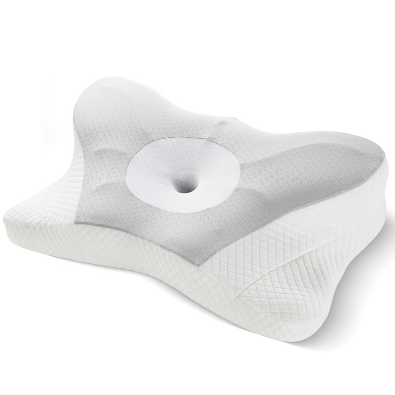 Kofi Cervical Pillow For Neck Pain Relief, Ergonomic Contour Pillow, Memory Foam Back Stomach Side Pillow, Queen, Gray