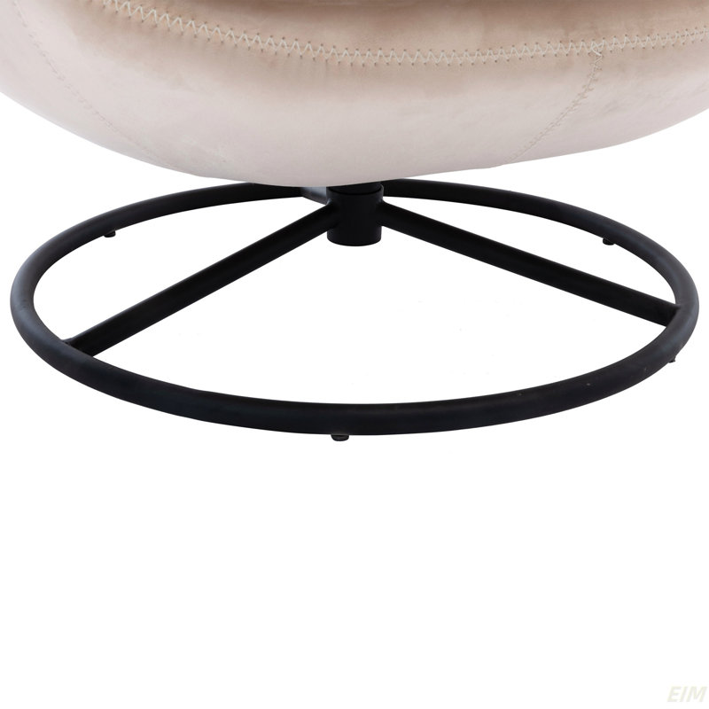 Fauteuil d'appoint avec repose-pieds Anouk, Velours beige