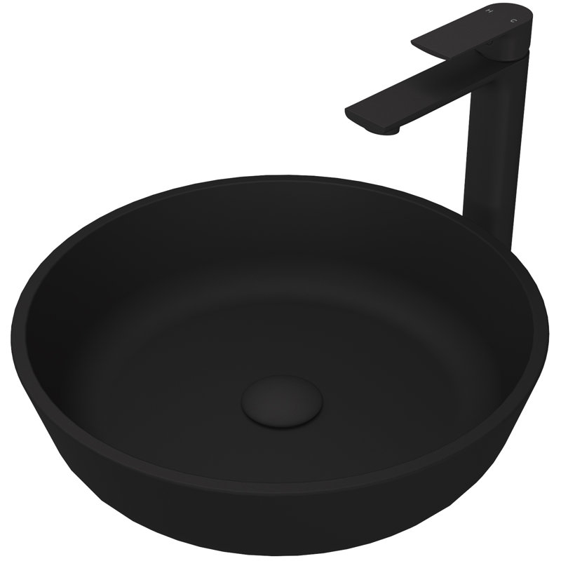 Lavabo de salle de bain vasque circulaire en verre fait à la main avec robinet Modus