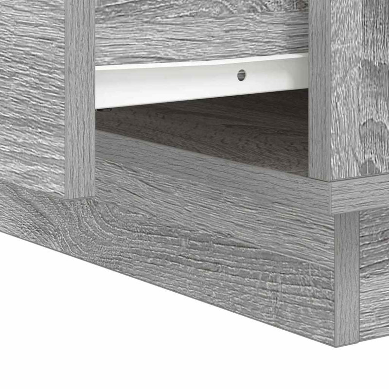 Bedside Cabinet 39 X 34.5 X 50 Cm Engineered Wood, Grey