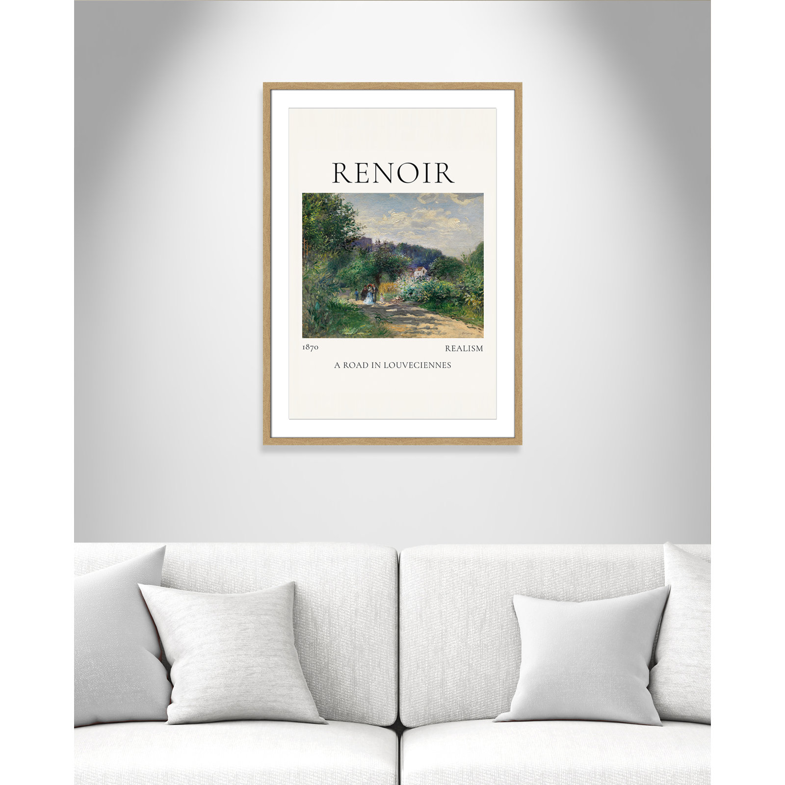 Rocchetto "A Road in Louveciennes" Print, Natural Single Picture Frame, Yes, 35.5" H x 25.5" W x 1.25" D