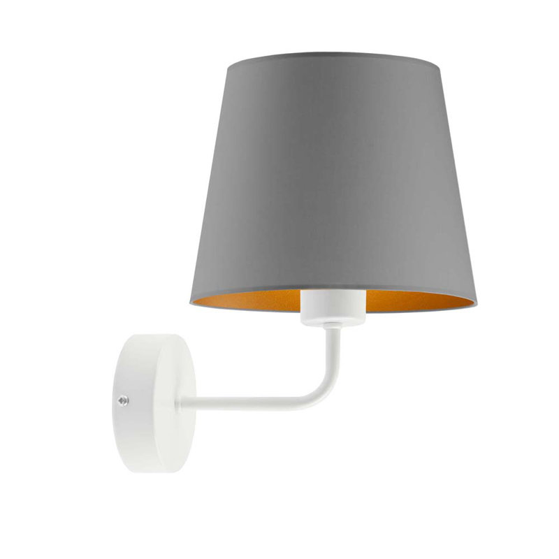 Gedalia Steel Armed Sconce, Grey, White
