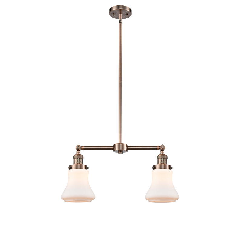 Edda 2 - Light Kitchen Island Pendant, No Bulb Included, Antique Copper, Matte White