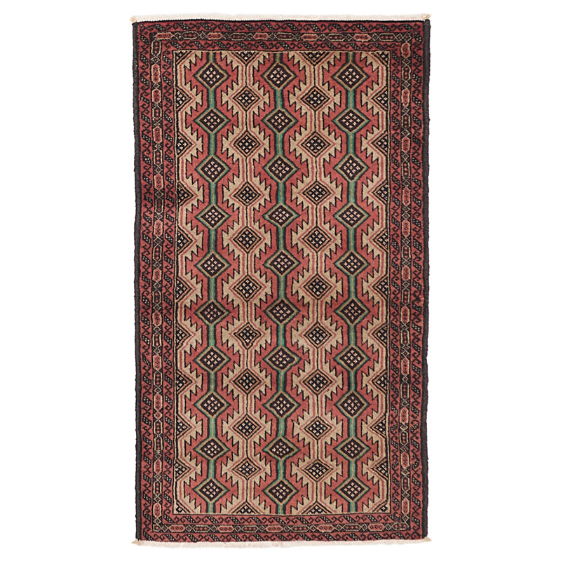 Tapis brun clair Teimani 3 pi 3 po x 6 pi 0 po