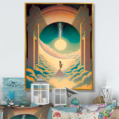 Marcher vers la pleine lune I - reproduction sur toile
