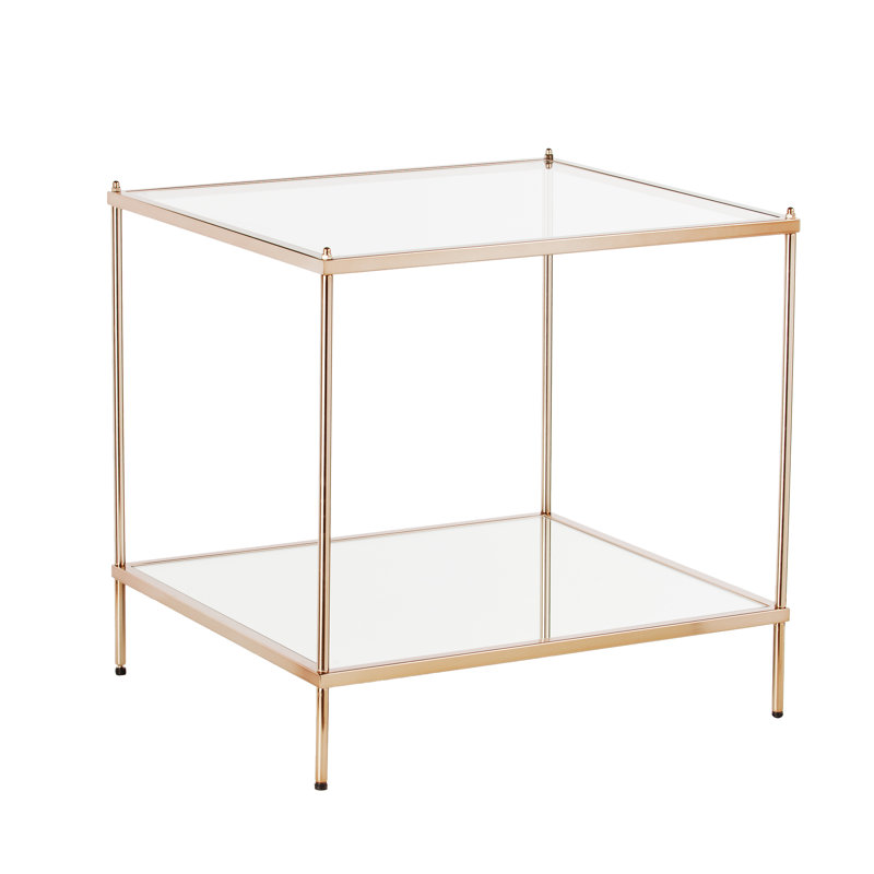 Table de bout avec plateau en verre Gosport, Cuivre