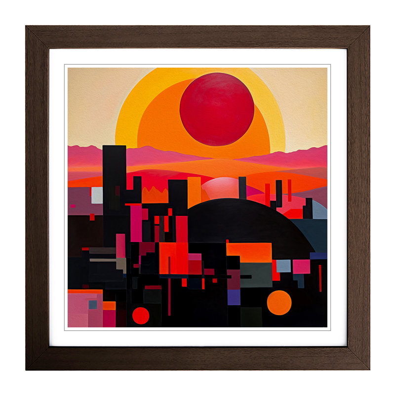 Sunrise Suprematism - Framed Print, Walnut