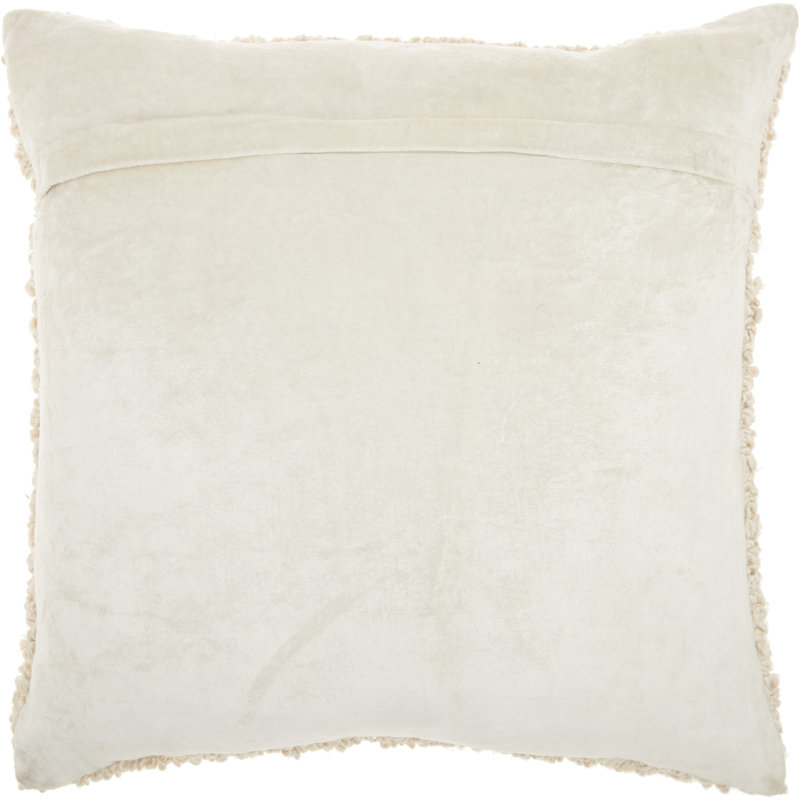  Housse et insert de coussin carré en coton, Ivoire