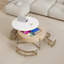Table basse moderne à plateau relevable avec rangement et 3 repose-pieds blanc et naturel