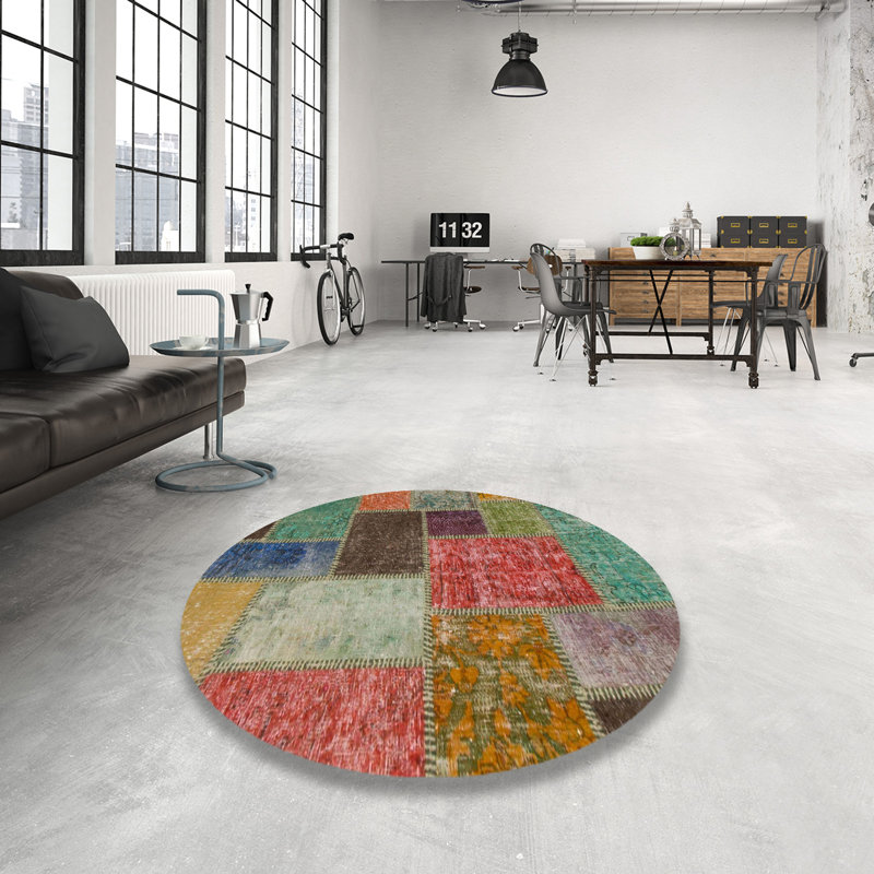 Abstract Indoor Rug, Round 7'
