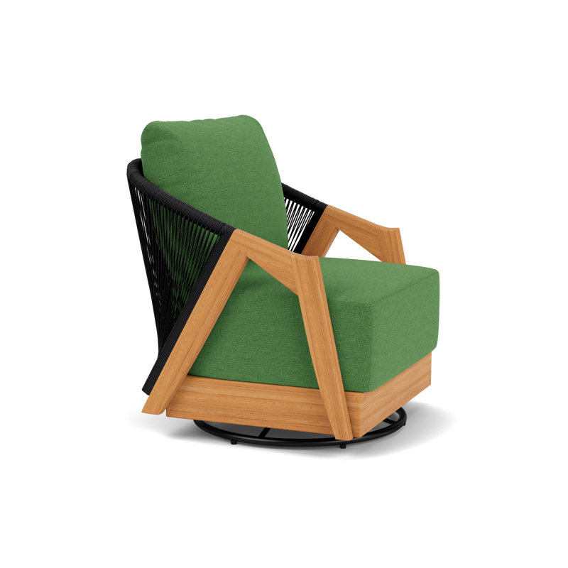 Alpine Outdoor Teak Swivel Armchair, Seadog Botanical