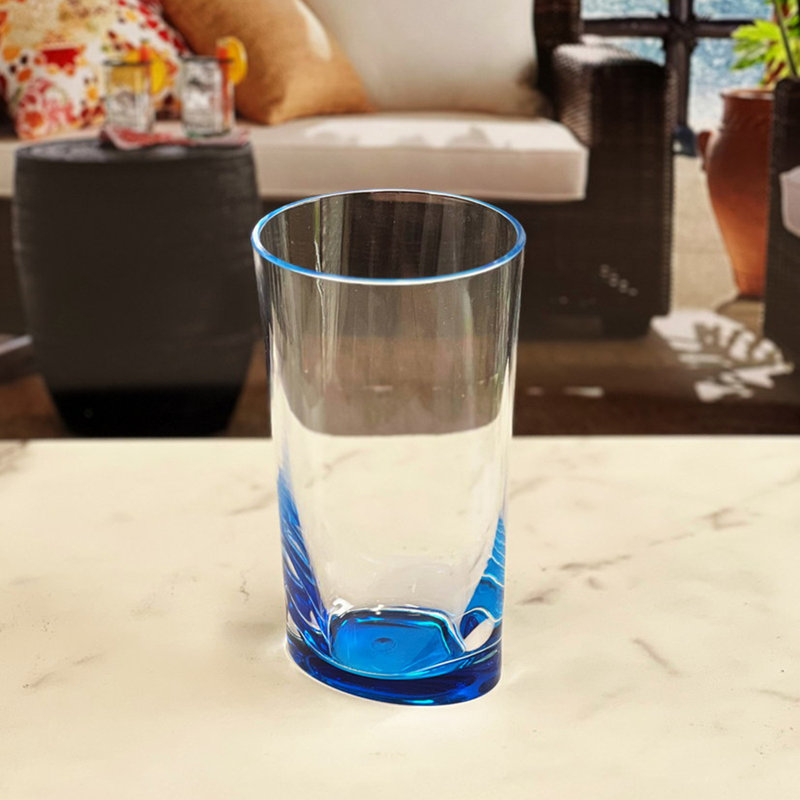 Verres ovales ovales en acrylique, Bleu, 15 oz liq.