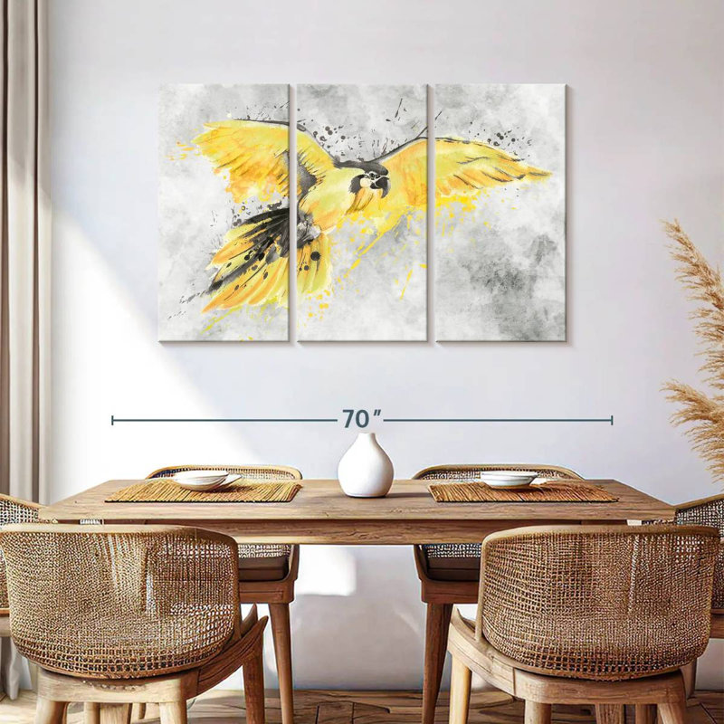 Brampt Yellow Macaw, 36" H x 57" W