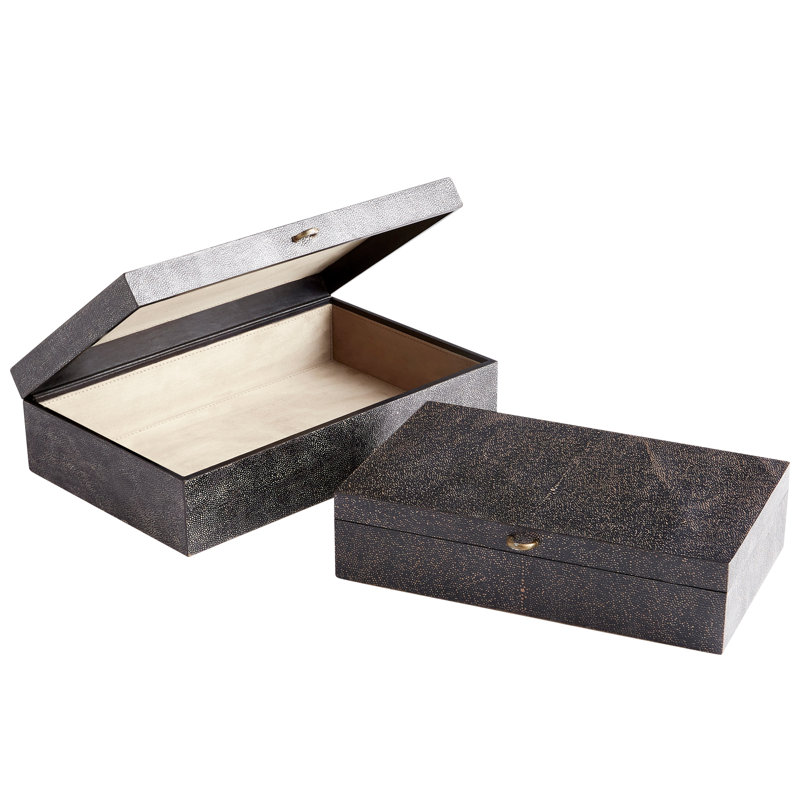 Puma Faux Leather Decorative Box, 3.5" H x 14.25" W x 8.75" D