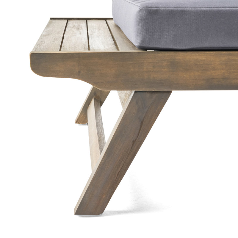 Siège d'extérieur avec coussin imperméable et extensible - Coussins de chaise en bois gris foncé au design spécial
