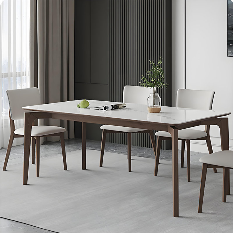 Table et chaise en frêne blanc, H 29,52 po x L 70,86 po x l 35,43 po