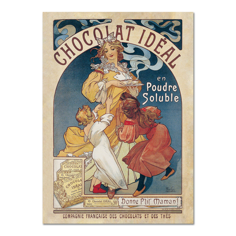 Chocolat Ideal by Alphonse Mucha - Rectangle Print, 100cm H x 70cm W