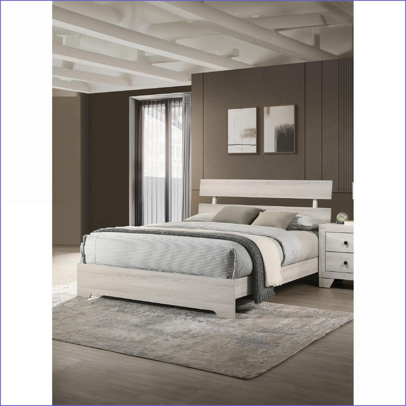 Mobilier de chambre simple en bois massif, Lit simple, Blanchies