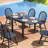 Patio Expandable Dining Table  31.5”-63” Adjustable Rectangular All Weather Aluminum Outdoor Dining Table For 4-6 Person