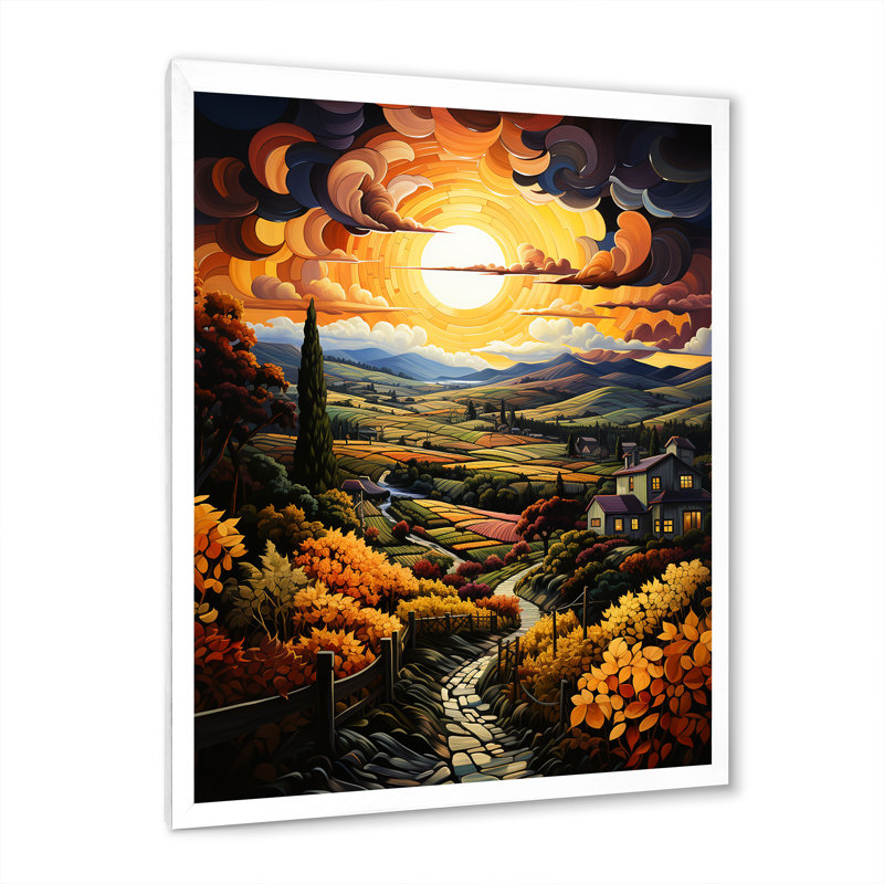 «Laik Countryside Bounteasant Vineyard Patchwork I», reproduction, H 20 po x l 12 po x P 1 po, Cadre photo blanc