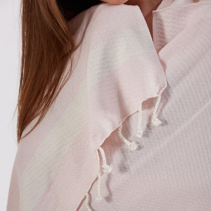 Milana Cotton Blend Beach Towel, Light Pink