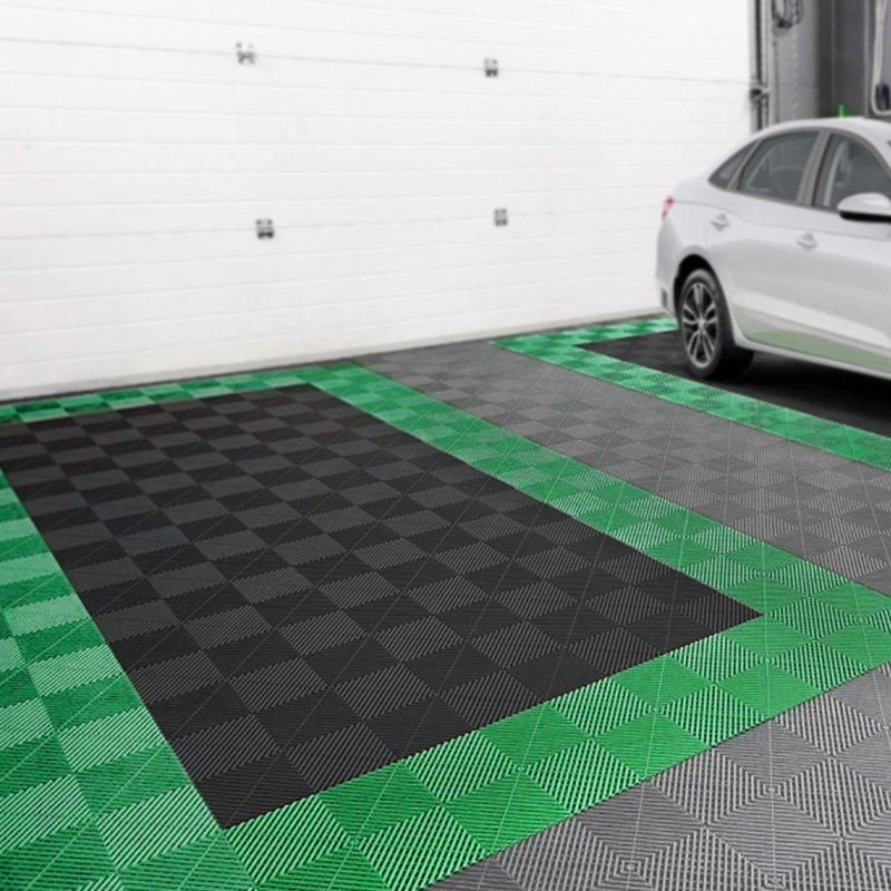 Tapis de drainage emboîtable, coussin modulaire emboîtable durable PP, L 12 po x l 12 po, Noir, noir, noir, noir
