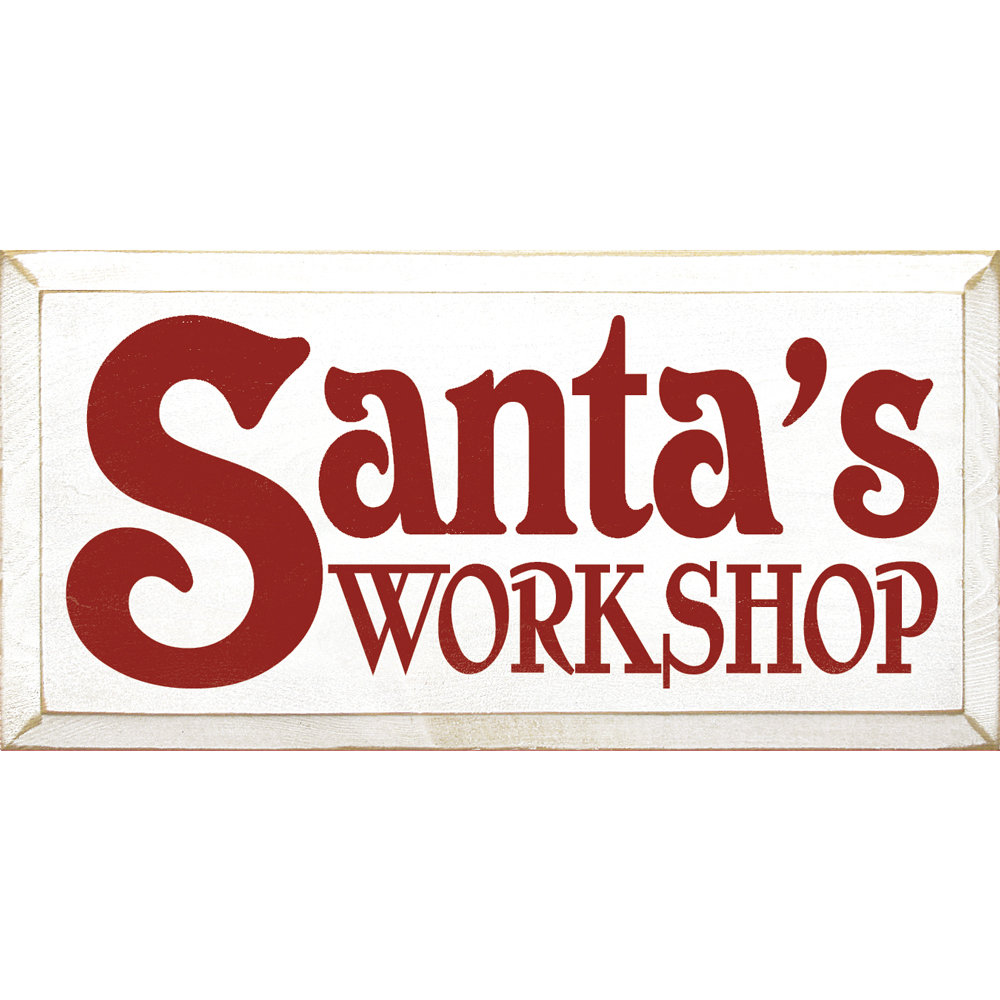 Santa's Workshop Textual Art Plaque Sawdust City