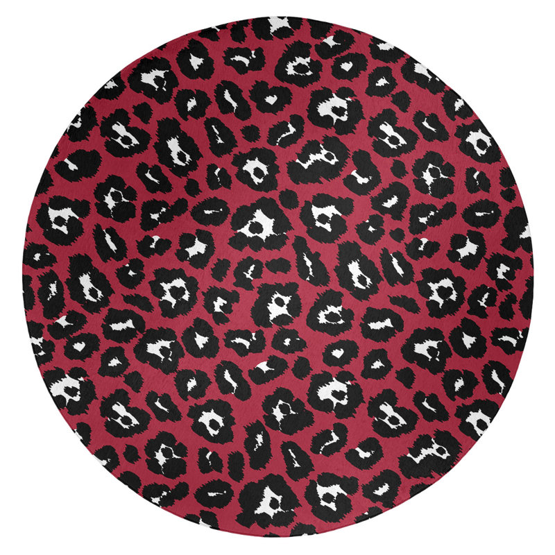 Animal Print Indoor Rug, Round 5'