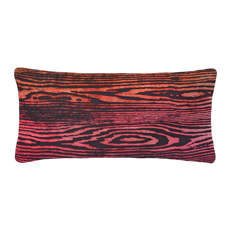 Woodgrain Rectangle Velvet Pillow Cover & Insert, Wildberry, Square 20"H x 20"W