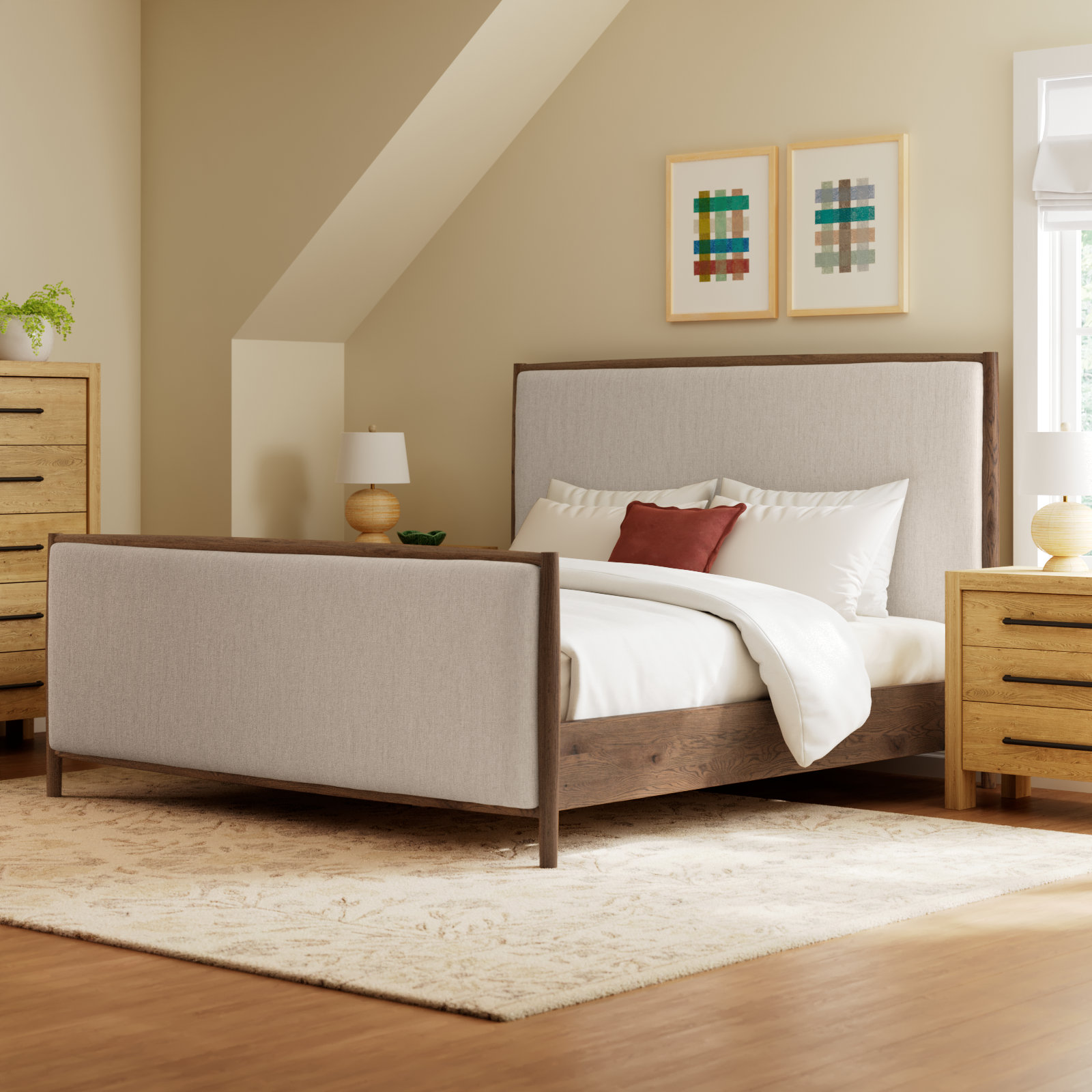 Cayenne Oak Bed, King, Essence Natural