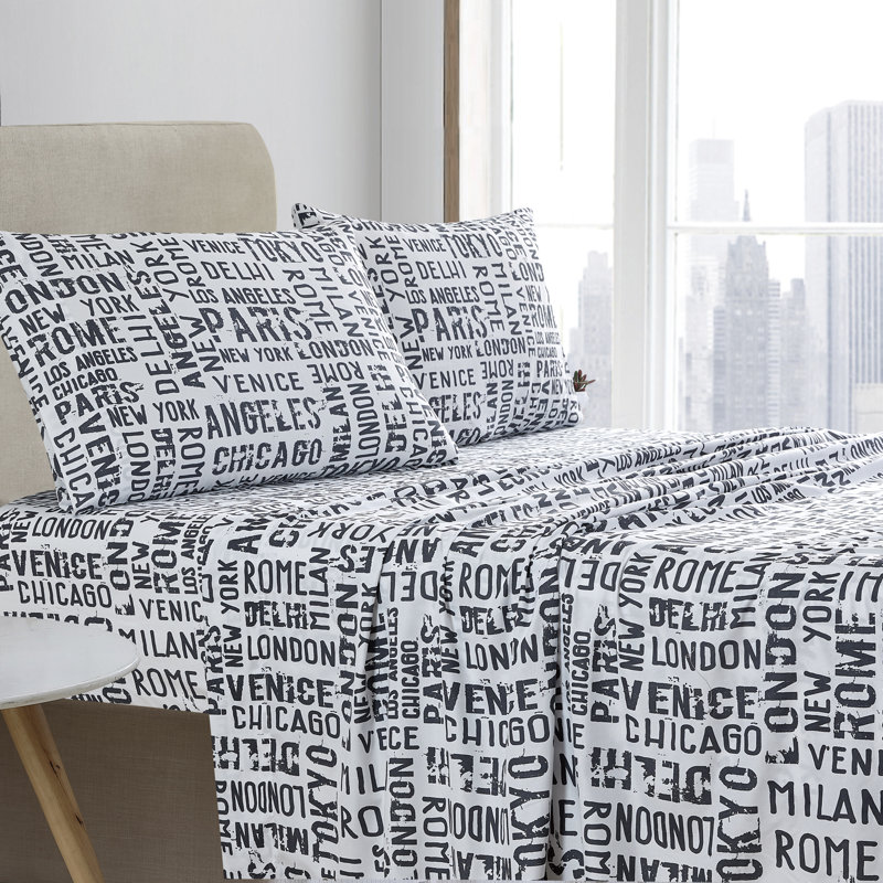 Ensemble de draps en micro-fibre, Ensemble de draps pour lit double + drap-housse + , Blanc