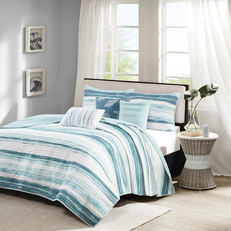 Courtepointe très grand / très grand avec 6 pièces - Literie confortable pour une chambre à coucher décontractée Coussins décoratifs en microfibre