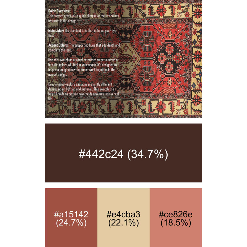 Tornblom Oriental Indoor Rug, Rectangle 3' x 5'