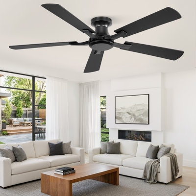 Cissline 52" Flush Mount Madern Ceiling Fan with Remote for Bedroom/Living Room
