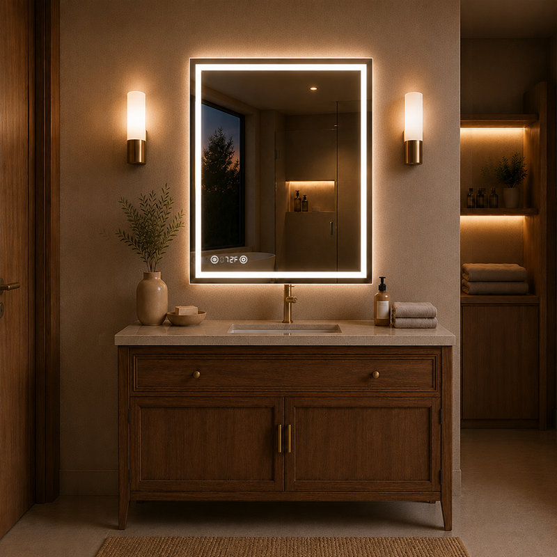 Swarm 30 in. W x 36 in. H Rectangular Frameless LED Wall Bathroom Vanity Mirror, 36" x 30"